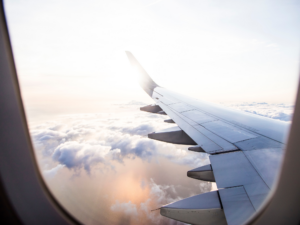 cloudy sky view from airplane