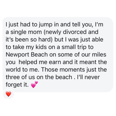 Customer testimonials and success stories for the Points and Miles Crash Course by Our Family Passport.