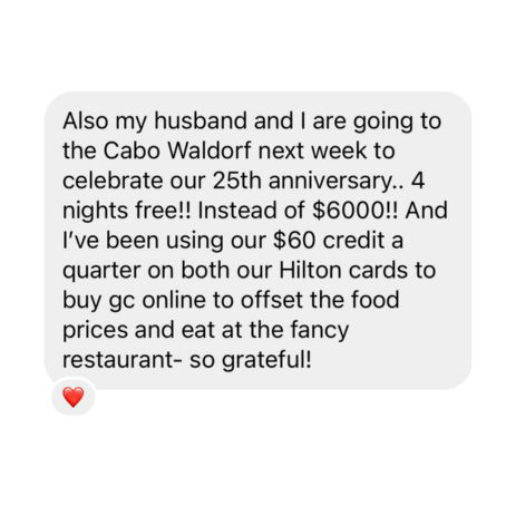 Customer testimonials and success stories for the Points and Miles Crash Course by Our Family Passport.